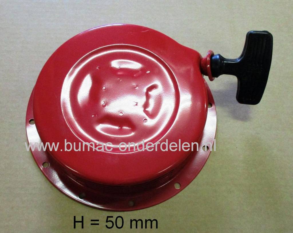 Starter voor Honda GX340, GXV270, GXV340, GXV390, EB4500X, EG4500X, EG5000X, EM4500SX, EM4500X, EM5000SX, EM5000X, EW171, GXV270K1, GXV340K1 Honda Motoren op Kooimaaier, Bobcat,  Verticuteermachine, Ontmosser, Bladzuiger, Trilplaat, Tuinfrees, Generatoren