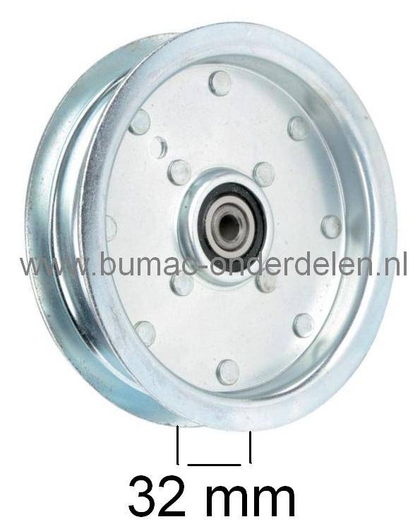 Poelie voor Spannen - Geleiden van de V snaar Aandrijving Messen en Spannen - Geleiden V Snaar Rij Aandrijving bij Zitmaaier - Tuintrekker Diverse Merken