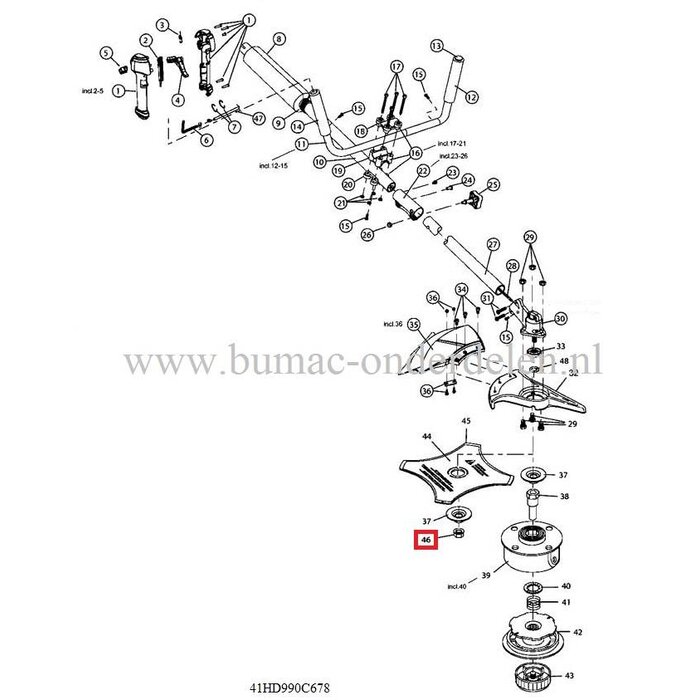 Moer Bevestigen Maaimes MTD 990 Bosmaaier - Strimmer, Moer met Linkse Draad M10x1,25
