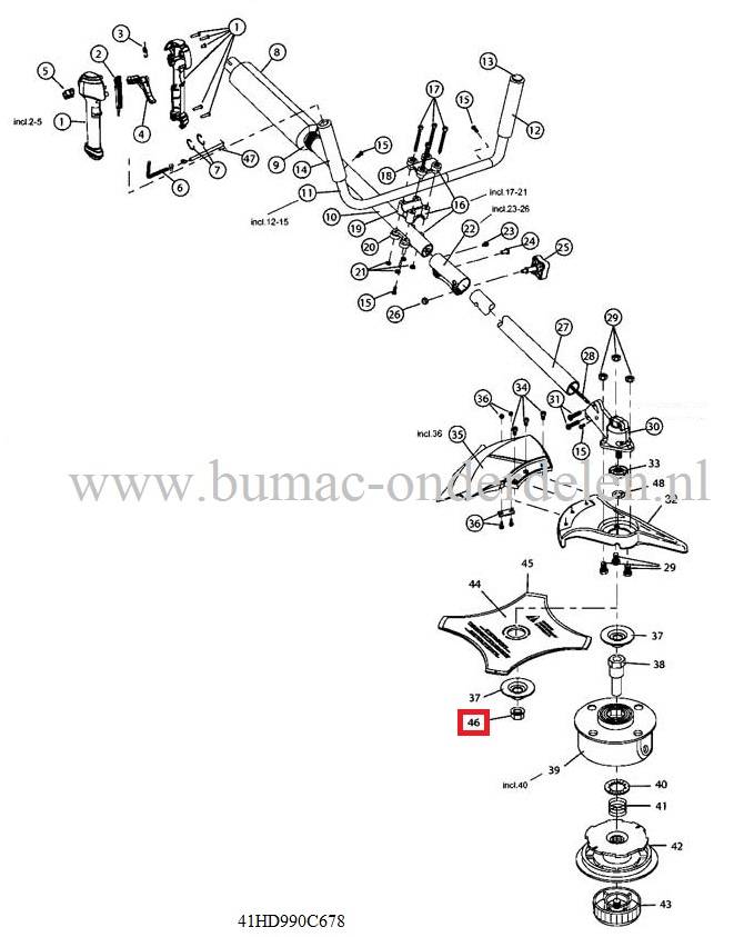 Moer Bevestigen Maaimes MTD 990 Bosmaaier - Strimmer, Moer met Linkse Draad M10x1,25
