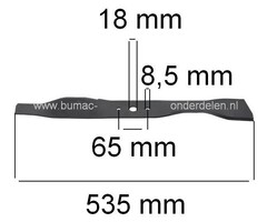 Maaimes 535 mm voor Zitmaaiers met 108 Cm Maaibreedte, Mulch en Zijuitworp, Stiga Estate - Grand Tornado - Castelgarden SD108 - XD108