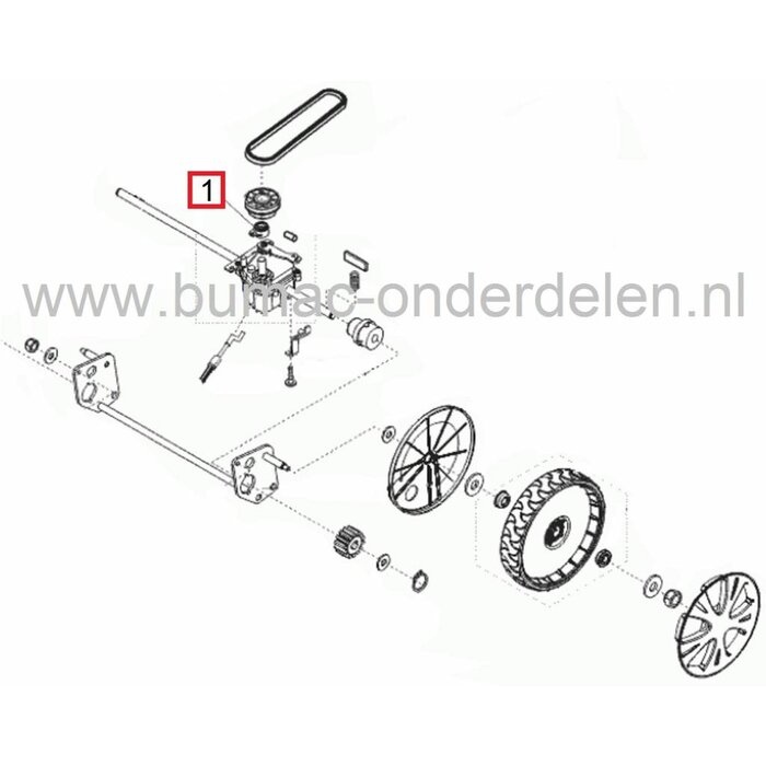 Lager met Houder ALKO Grasmaaiers, Lager met Kunststof Houder voor Poelie Variomatic op Aandrijfbak, Alko Powerline 5204VS-H Gazonmaaiers, Rampe+Lager Vario 11066PR, AL-KO, BRILL, SOLO Loopmaaiers, Grasmaaimachines