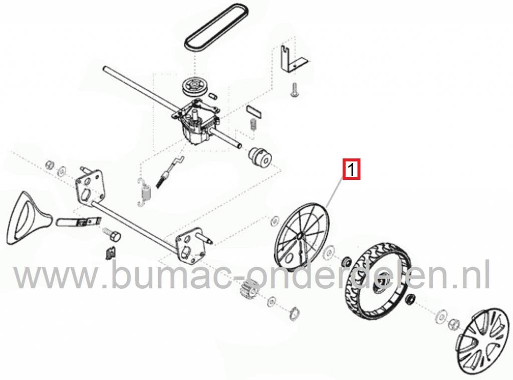 Wielbeschermer Binnenkant Loopmaaiers ALKO Classic 525HW/ES, Silver Comfort 46BR-SE, 51BR, Silver Comfort Premium 470BRV, 530BRV, Powerline 4800BRVE, Easy-Mow 5210HPD, XAL4755VSI, Al-ko, Brill, Solo Beschermkappen Wiel Kunststof Wielbeschermer Grasmaaier