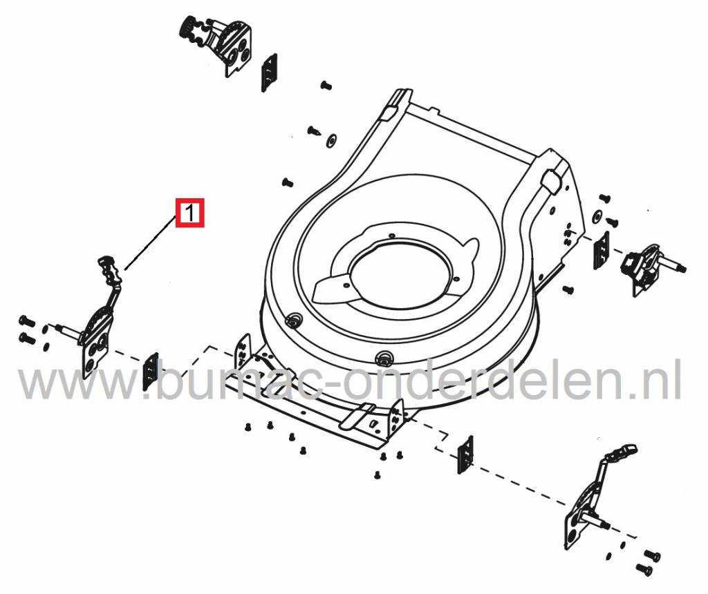 Hoogteverstelhendel Rechter Voorwiel ALKO Classic 4.64-PS - XAL Classic 464PS - 4.64P-S Classic Loopmaaiers, ALKO Hendel Hoogteverstelling Rechts, Alko, Brill, Solo Grasmaaiers, Benzinemaaiers, Gazonmaaiers, Hendels voor Maaihoogte Instelling AL-KO - BRIL