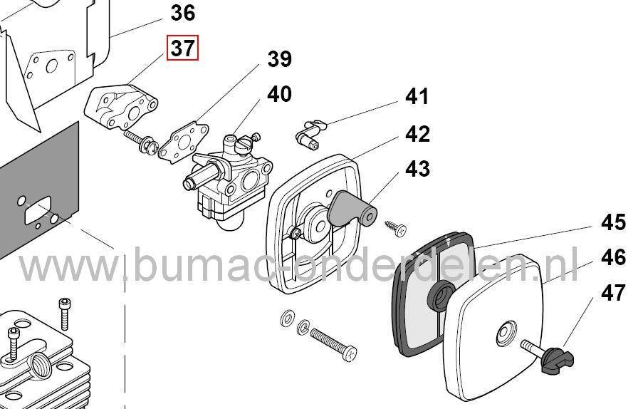 Inlaat Spruitstuk voor Stiga SBL 260 H, Castelgarden XBL 260 H, Mountfield MBL 260 H en Alpina BL 260 H Bladblazer, Blower