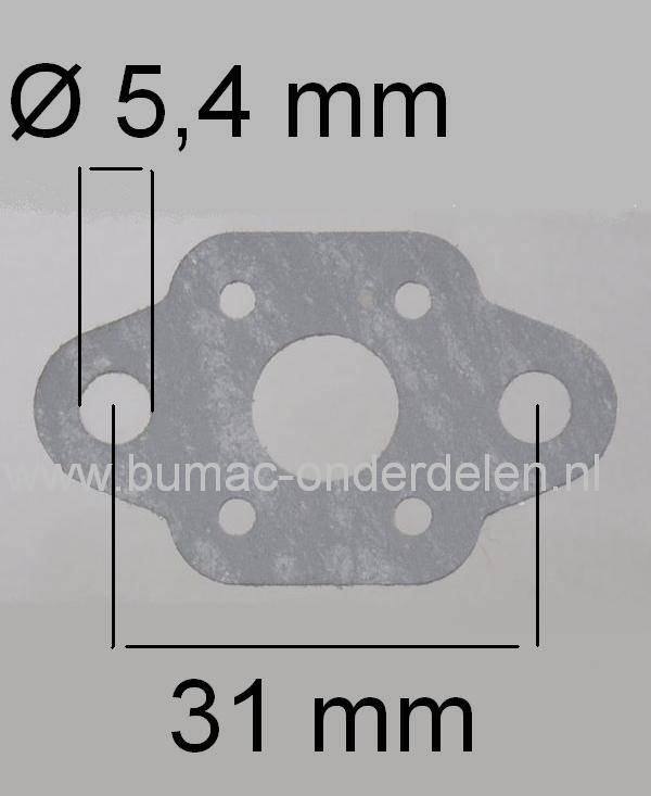 Inlaatpakking Tussen Carburateur - Spruitstuk bij Bladblazer - Heggenschaar van Stiga, CastelGarden, Alpina en Mountfield, Stiga SBL260H, Castelgarden XBL260H, Mountfield MBL260H en Alpina BL260H Bladblazers, XH55, SH160, MH2522, HT55 Heggenschaar onderde