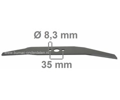 Mes 33 Cm FLYMO Zweefmaaiers Turbo Lite 330, Turbo Compact 330 Vision, Easibag, Maaimessen Electrolux, Husqvarna, AYP, Partner, Jonsered, McCulloch, Lazer, Yardpro, Craftsman, Maaibladen voor Electromaaiers, Hovermaaiers, Elektrische Grasmaaiers