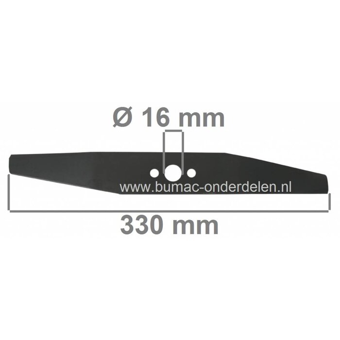 Mes 33 Cm FLYMO Zweefmaaiers Turbo Lite 330, Turbo Compact 330 Vision, Easibag, Maaimessen Electrolux, Husqvarna, AYP, Partner, Jonsered, McCulloch, Lazer, Yardpro, Craftsman, Maaibladen voor Electromaaiers, Hovermaaiers, Elektrische Grasmaaiers