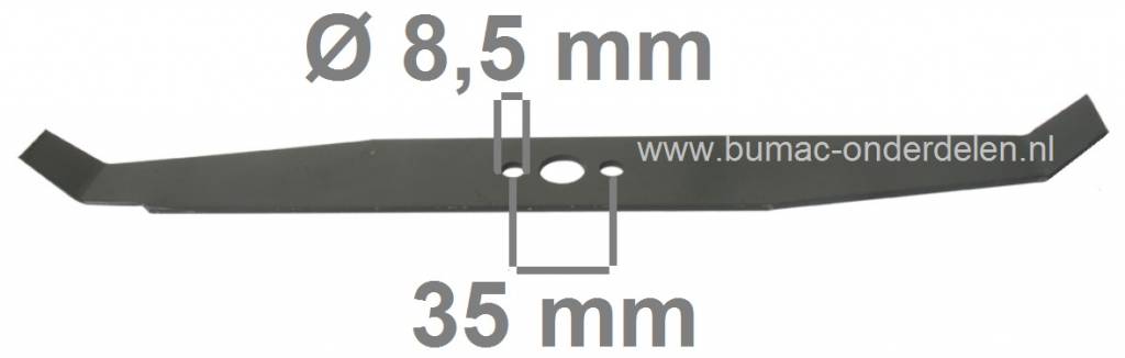 Mes 38 Cm voor Flymo E38, Turbo Compact 380, E 38 Sprinter, E38 Twin, E38-2, E38-3/4, E38-7, E38-8 Electrische Grasmaaiers, Zweefmaaiers, Elektromaaiers, Maaimessen AYP, Craftsman, Lazer, Jonsered, Flymo, McCulloch, Partner, Wizard, Yardpro, Grasmaaierbla