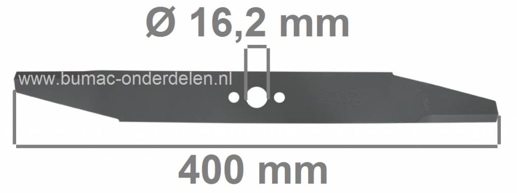 Mes 40 Cm FLYMO E400 - L400 - XE400 Zweefmaaiers, Elektrische Grasmaaiers, Maaimessen AYP, Craftsman, Yardpro, Wizard, Husqvarna, Lazer, Jonsered, Partner, McCulloch Elektromaaiers, Electromaaimessen Electrolux, Maaibladen Electrische Grasmaaiers