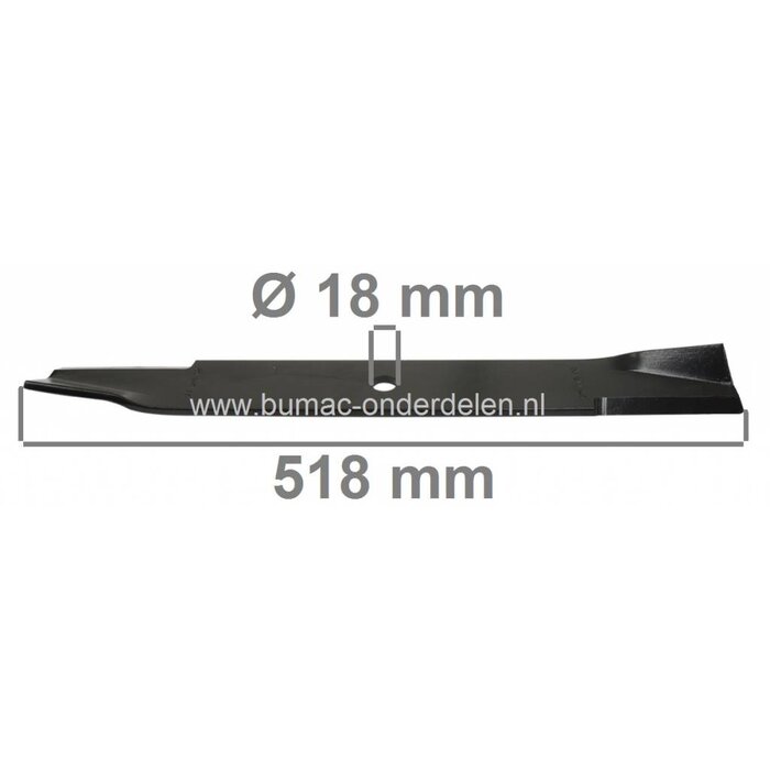 Mes 51,8 Cm voor HONDA en SHIBAURA Tuintrekkers, Maaimessen Honda H 8522, H 8527, H 8530, H 8535, Shibaura CM 224, CM 274, CM 304, CM 354 met 60 Inch Maaibreedte, 3 Messig Maaidek, Maaibladen HONDA, SHIBAURA Zitmaaiers, Mini-Trekkers, Tuintrekkers 60", on