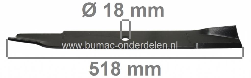 Mes 51,8 Cm voor HONDA en SHIBAURA Tuintrekkers, Maaimessen Honda H 8522, H 8527, H 8530, H 8535, Shibaura CM 224, CM 274, CM 304, CM 354 met 60 Inch Maaibreedte, 3 Messig Maaidek, Maaibladen HONDA, SHIBAURA Zitmaaiers, Mini-Trekkers, Tuintrekkers 60", on