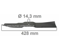 Mes 42,8 Cm ISEKI Tuintrekkermodellen SG153, SG173, SG174, Iseki Maaimessen voor Zitmaaiers, Frontmaaiers, Mini-Trekkers, Maaibladen, Frontmaaiermessen ISEKI SG 153, SG 173, SG 174