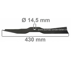 Maaimes 43 Cm voor Iseki Zitmaaiers SG13, SG15, SG17 Tuintrekker, Frontmaaier SG 13, SG 15, SG 17, onderdeel, maai mes
