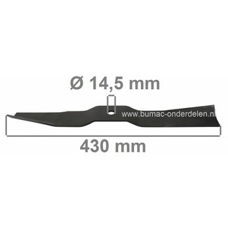 Maaimes 43 Cm voor Iseki Zitmaaiers SG13, SG15, SG17 Tuintrekker, Frontmaaier SG 13, SG 15, SG 17, onderdeel, maai mes