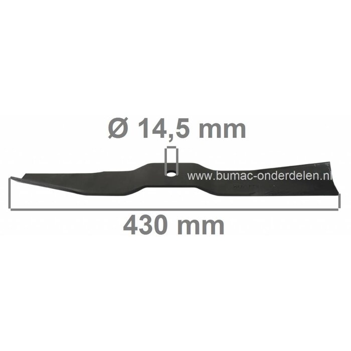 Maaimes 43 Cm voor Iseki Zitmaaiers SG13, SG15, SG17 Tuintrekker, Frontmaaier SG 13, SG 15, SG 17, onderdeel, maai mes