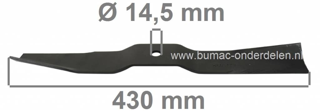 Maaimes 43 Cm voor Iseki Zitmaaiers SG13, SG15, SG17 Tuintrekker, Frontmaaier SG 13, SG 15, SG 17, onderdeel, maai mes