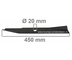 Maaimes 45 Cm voor Iseki Frontmaaiers FM130, ISEKI Maai mes voor Zitmaaiers, Tuintrekkers, Maaiblad, Zitmaaiermes, Iseki FM 130 Frontmaaier, onderdeel