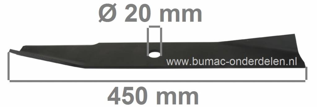 Maaimes 45 Cm voor Iseki Frontmaaiers FM130, ISEKI Maai mes voor Zitmaaiers, Tuintrekkers, Maaiblad, Zitmaaiermes, Iseki FM 130 Frontmaaier, onderdeel