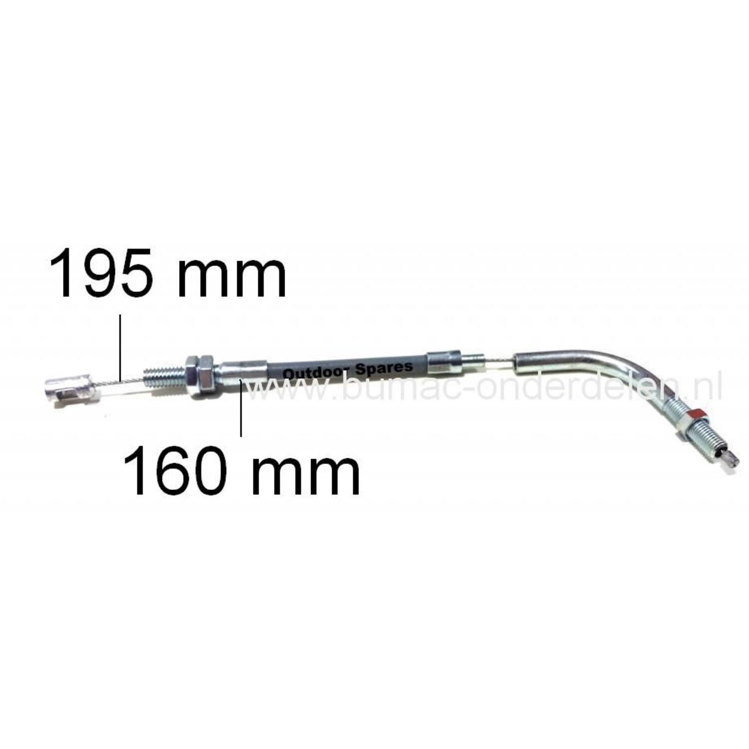 Gaskabel voor Kawasaki TD40, TD48, TH43 en TH48 Bosmaaier