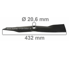 Maaimes 43,2 Cm voor John Deere 48 Inch Zitmaaiers, JOHN DEERE Maaimessen voor Modellen GX, X, GT, LT, LX, Tuintrekkers met een Maaibreedte van 48" - 122 Cm, Maaidek met 3 Messen, Maaibladen JD Zitmaaiers, Frontmaaiers, Tuintrekkers