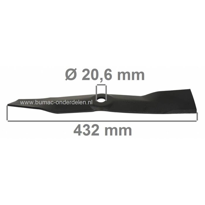 Maaimes 43,2 Cm voor John Deere 48 Inch Zitmaaiers, JOHN DEERE Maaimessen voor Modellen GX, X, GT, LT, LX, Tuintrekkers met een Maaibreedte van 48" - 122 Cm, Maaidek met 3 Messen, Maaibladen JD Zitmaaiers, Frontmaaiers, Tuintrekkers