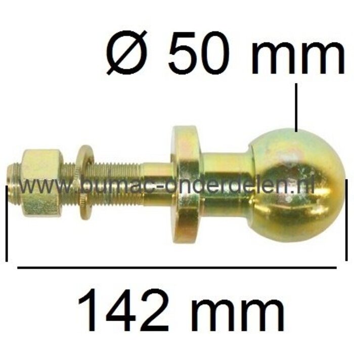 Trekhaakkogel Recht voor Zitmaaier - Frontmaaier - Tuintrekker - Quad, Kogelkop Verzinkt