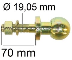 Trekhaakkogel Recht voor Zitmaaier - Frontmaaier - Tuintrekker - Quad, Kogelkop Verzinkt