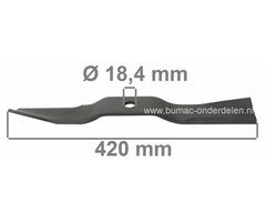 Kubota Mes 42 Cm voor 48 Inch Tuintrekkers F1900, G1900, G1900S, RC48-F10, RC48-G20F, RC48-G20FS, RC48-C20F, RC48-C20FS, B6100, B7100, Maaimessen KUBOTA Mini Tractoren, Trekkers, Zitmaaiers met 48", 122 Cm Maaibreedte, Maaidek met 3 Messen