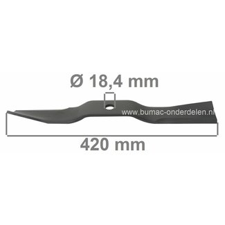 Kubota Mes 42 Cm voor 48 Inch Tuintrekkers F1900, G1900, G1900S, RC48-F10, RC48-G20F, RC48-G20FS, RC48-C20F, RC48-C20FS, B6100, B7100, Maaimessen KUBOTA Mini Tractoren, Trekkers, Zitmaaiers met 48", 122 Cm Maaibreedte, Maaidek met 3 Messen