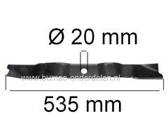 Maaimes 53,5 Cm voor Snapper en Simplicity Zitmaaier met 42 Inch = 107 Cm Maaidek, Mes voor Zitmaaiers met een Mulch of Zijuitworp Maaidek van Snapper of Simplicity, Mes voor onder andere ELT17542 Maaier