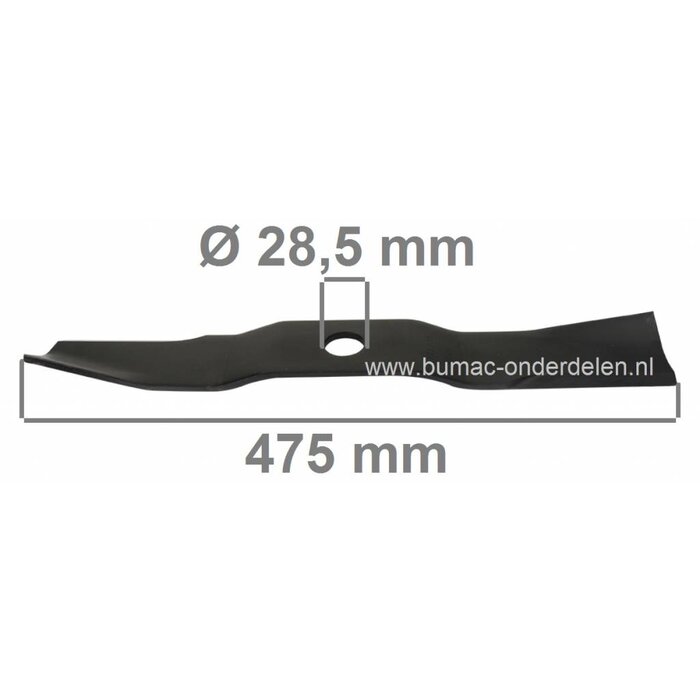 Maaimes 47,5 Cm KUBOTA 54 Inch - 137 Cm Maaiers, Maaimessen voor Kubota B2400, B2410, F1900, F3060, G1800, G1900, G2000, RC54 Trekkers met 54" Maaibreedte met 3 Messig Maaidek, Kubota en Shibaura SX24 Maaibladen Minitractors, Tractoren, Tuintrekkers