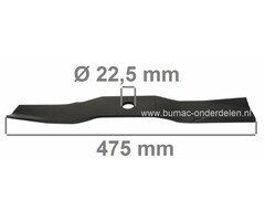 Mes 47,5 Cm voor Kubota 54 Inch Tuintrekkers, KUBOTA Maaimessen voor Modellen TG 1860, B 2350, RCK 54-22 BX, RCK 54-23 BX, RCK 54-24 GEC, RCK 54-24 TGEC, G 2160 met 54" - 137 Cm Maaibreedte, Maaibladen Kubota Tuintrekkers, Tractoren, Minitractors