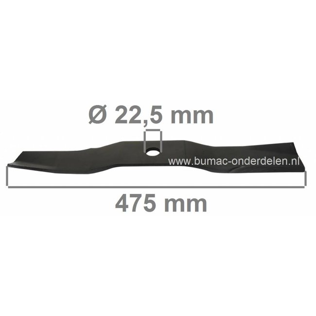 Mes 47,5 Cm voor Kubota 54 Inch Tuintrekkers, KUBOTA Maaimessen voor Modellen TG 1860, B 2350, RCK 54-22 BX, RCK 54-23 BX, RCK 54-24 GEC, RCK 54-24 TGEC, G 2160 met 54" - 137 Cm Maaibreedte, Maaibladen Kubota Tuintrekkers, Tractoren, Minitractors