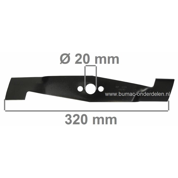 Mes 32 Cm KYNAST - GRANJA Elektrische Grasmaaiers, Maaimessen Elektromaaiers 3210E, Kynast, Granja Grasmaaiermessen voor Electrischemaaiers, Elektromaaiers met 33 Cm Maaibreedte