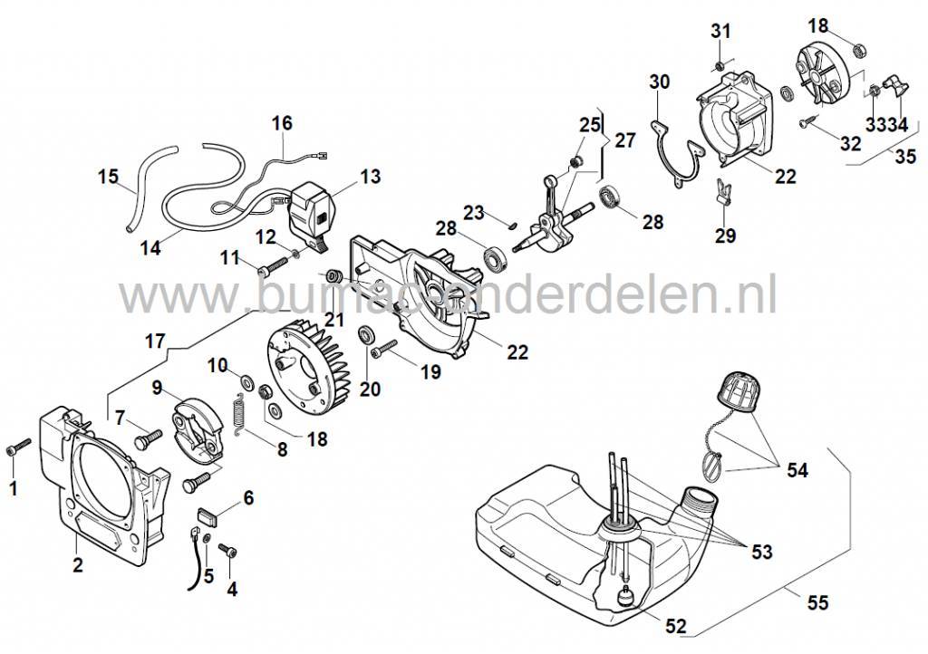 Tank Rubber - Doorvoerrubber voor Stiga - Castelgarden - Alpina en Mountfield Bosmaaier Castelgarden BJ 335 - BJ 345 - XB 34 - XB 35 DS - XB 36 - XB 41 - XB 435 H - XB 435 HD - XB 43 DS - XB 43 FS - XB 45 P - XB 45 FP - XB 51 DS - XB 51 FS - XB 55 P -XB 5