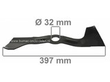 Mes 39,7 Cm voor MTD, Bolens, Gutbrod, CubCadet, Yardman, Wolf, White Loopmaaiers (Elektrische- en Benzinemodellen), Maaimessen Fleurelle 40, E401, Pro 40B, BL1440EP, 40E, 1440E, E40W, FLE1440, B40, GE40, TS40B, 282PDL, GER400, HB42L, HE42L, GP40B, MX40E