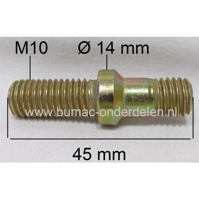 Stihl M10 Kraagbout - Tapeind voor Bevestiging Zaagblad en Zijkap van Kettingzaag, Motorzaag, Draadeind met Verdikking voor Montage Van Zaagblad Stihl
