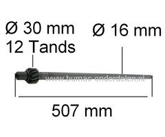 Stuuras met Tandwiel voor MTD - Cub Cadet - Wolf - Bolens - White - Yardman, Zitmaaier - Frontmaaier - Tuintrekker, Stuurstang, Mtd 1450E - 91/155 - B115 - Eurotrac 155/92 en 155/96