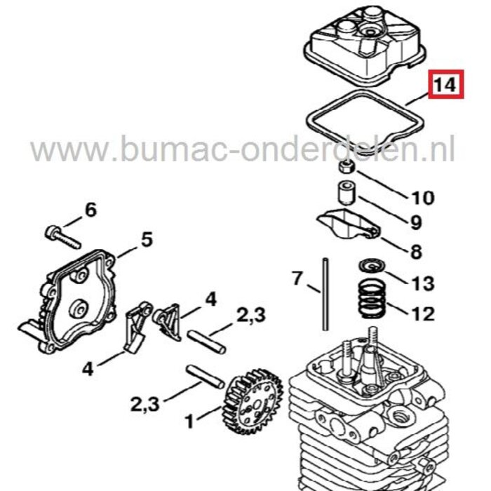 Klepdeksel Pakking voor Stihl Bosmaaier, Grondboor, Heggenschaar BT130, FC100, FC110, FC90, FC95, FR130 T, FS100, FS100 R, FS100 RX, FS110, FS110 R, FS110 X, FS10 RX, FS130, FS130 R, FS310, FS87, FS87 R, FS90, FS90 R, FT100, HL100, HL100 K, HL90 K, HL95 K