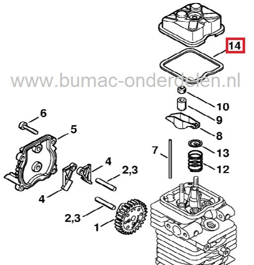 Klepdeksel Pakking voor Stihl Bosmaaier, Grondboor, Heggenschaar BT130, FC100, FC110, FC90, FC95, FR130 T, FS100, FS100 R, FS100 RX, FS110, FS110 R, FS110 X, FS10 RX, FS130, FS130 R, FS310, FS87, FS87 R, FS90, FS90 R, FT100, HL100, HL100 K, HL90 K, HL95 K