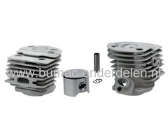 Cilinder met Zuiger voor Husqvarna 50 en 51 Kettingzaag - Motorzaag, Cilinder met Zuiger en Veren Compleet, Jonsered - Partner - Mc Culloch
