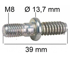 Kraagbout - Draadeind voor Stihl,  Bevestiging Zaagblad en Rechter Zijkap, Stihl Tapeind Kettingzaag MS150,MS170, MS171, MS180, MS181, MS190, MS192, MS210, MS211, MS230, MS231, MS250, MSA160, MSA200, MSE140, MSE160, MSE170, MSE180, MSE190 C, MSE200, MSE21