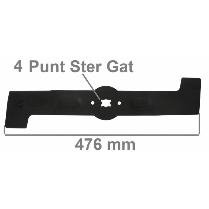 Mes 47,6 Cm voor MTD Grasmaaiers met 48 Cm Maaibreedte, GE48, 48PT, 48PMB, FF48RB, 48SPM, Grasmaaiermessen Mtd, Cub Cadet, Wolf, Yardman, White, Bolens Gazonmaaiers, Loopmaaiers, Cirkelmaaiers, Maaibladen Duwmaaiers, Grasmaaimachines