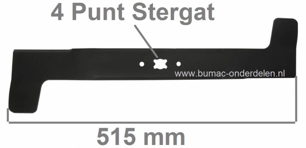 MTD Maaimes 51,5 Cm voor Gazonmaaiers met 21 Inch - 53 Cm Maaibreedte, 478SPS, 53SP, BL5053SP, GES53, CP53, HB53RB, RB53, YM6021M, CPG53, Ambition 53AHW, Blue Power 53 AHW, Grasmaaiermessen voor Bolens, CubCadet, Mtd, Wolf, White, Yardman Loopmaaiers 21"