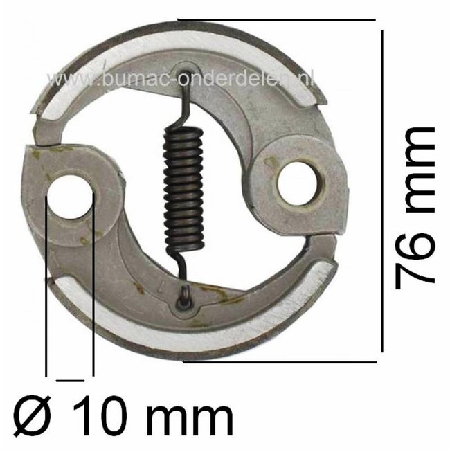 Koppeling voor Kawasaki KT17 - TD33 - TD40 - TD48 - TG33 - TJ045E Motoren op Bosmaaier - Bermmaaier - Strimmer, Alko BC330 - BC400 - BC480 Bosmaaiers Centrifugaalkoppeling Kawasaki, Centrifugaal Koppelingen, onderdeel