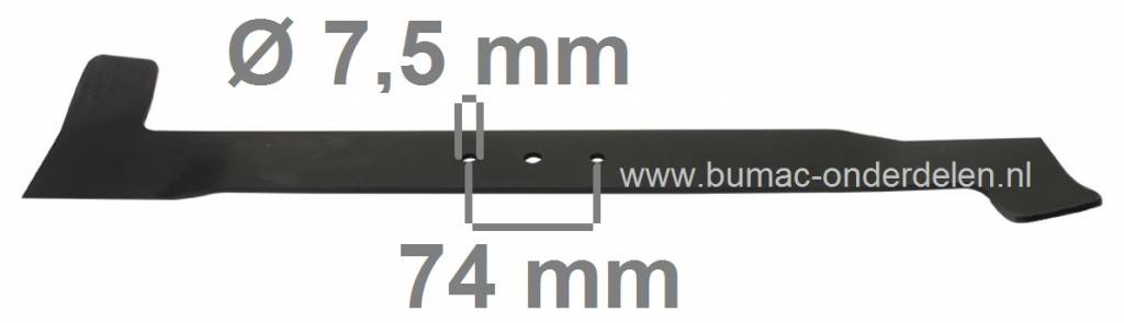 Mes Rechts 61,7 Cm voor MTD Zitmaaiers, Frontmaaiers, Tuintrekkers, Maaimessen Bolens, CubCadet, Gutbrod, Mtd, Wolf, White, Yardman, Messen Lengte 617 mm, Asgat 10,3 mm, Zijgaten 7,5 mm, HoH 74 mm, CUBCADET RBH1200,