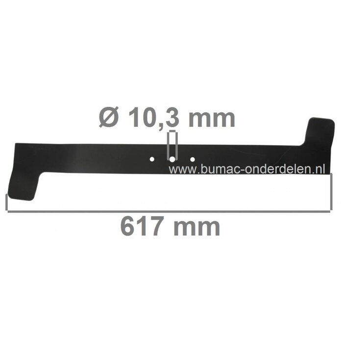 Maaimes Links 61,7 Cm MTD, CubCadet, Bolens, Yardman, Gutbrod, White, Wolf Zitmaaiers, Frontmaaiers, Tuintrekkers, Linker Zitmaaiermes CUB CADET RBH 1200, Maaiblad, onderdeel