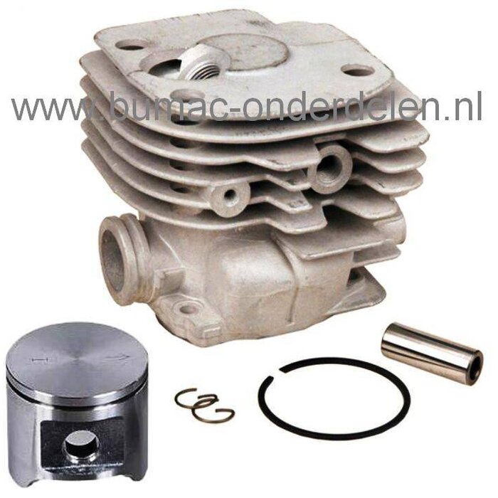 Husqvarna - Jonsered Zuiger en Cilinder Ø 48 mm voor 362 - 365 en CS 2165 Kettingzaag, Motorzaag Revisieset bestaande uit Cilinder, Zuiger, Zuigerveren, Pistonpen en Borgveren Komt ook Voor Op Partner - Mc Culloch