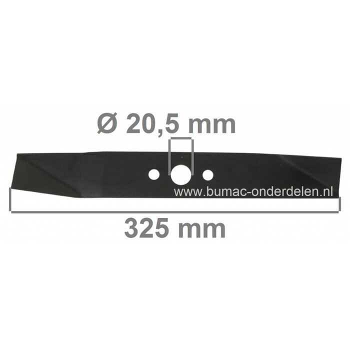 Mes 32,5 Cm voor Electromaaiers van EFCO - EMAK - OLEO MAC, Grasmaaiermessen voor Elektrische Gazonmaaiers, Maaibladen Efco, Emak, Oleo-Mac K35, PR35, PR35E, PR35R, PR35S Electrische Grasmaaimachines, Maaimessen voor Elektromaaiers onderdeel